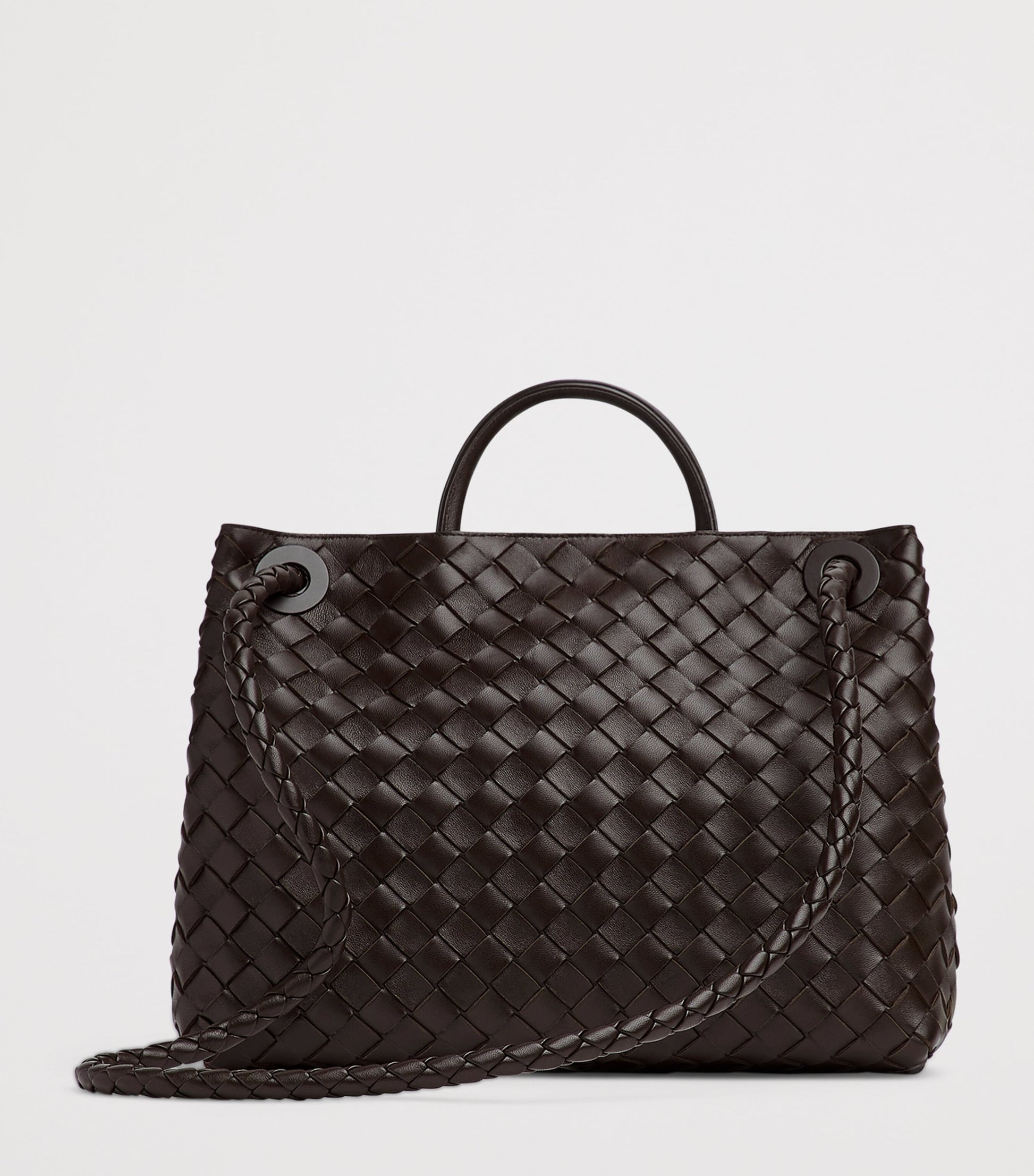 Bottega Veneta Grey Leather Andiamo Top-Handle Bag