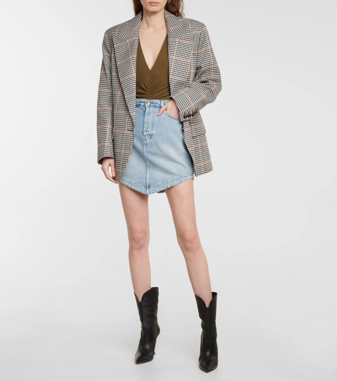 Alexandre Vauthier - Asymmetric denim miniskirt