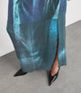Jean Paul Gaultier Blue Draped Water Maxi Dress