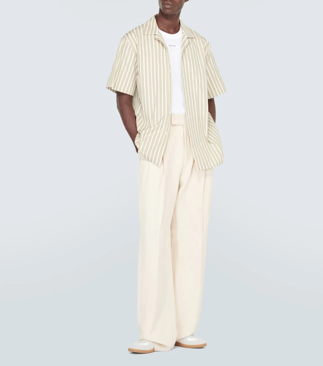 Lanvin - Striped cotton bowling shirt