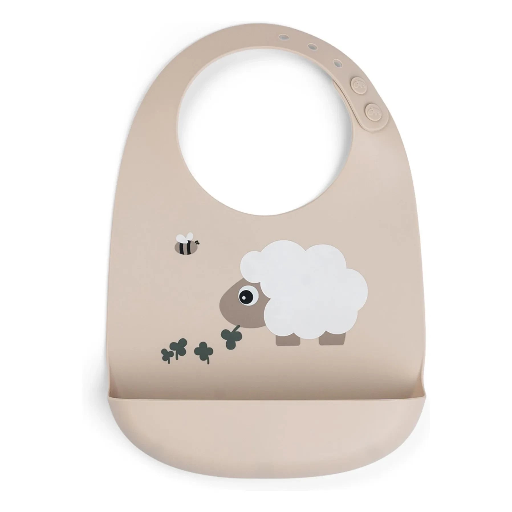 Done by deer - Sheepy silicone bib | Sand