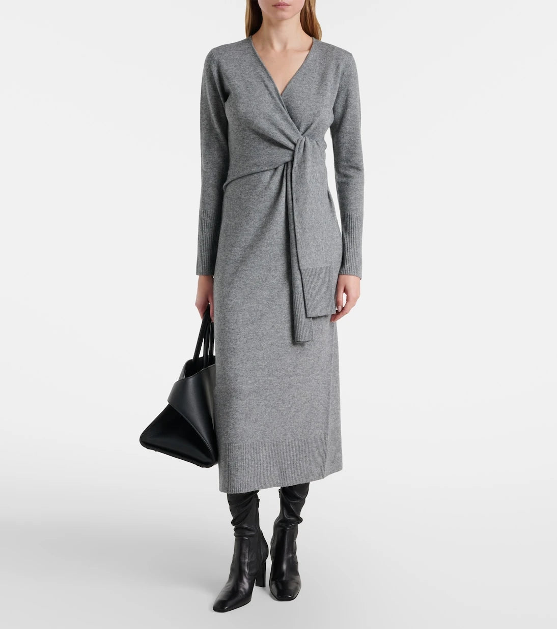Veronica Beard - Salomez wool and cashmere wrap midi dress