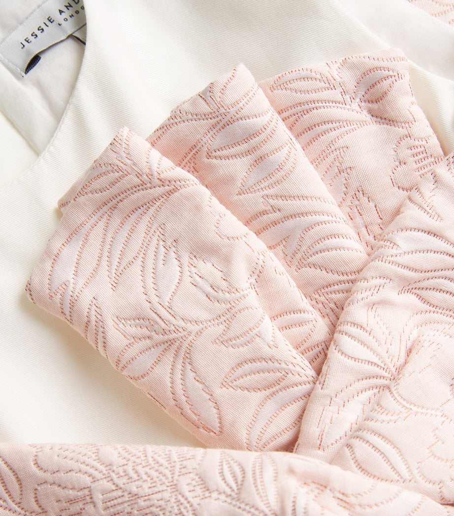 JESSIE AND JAMES Pink Floral-Jacquard Little Heart Dress (4-14 Years)