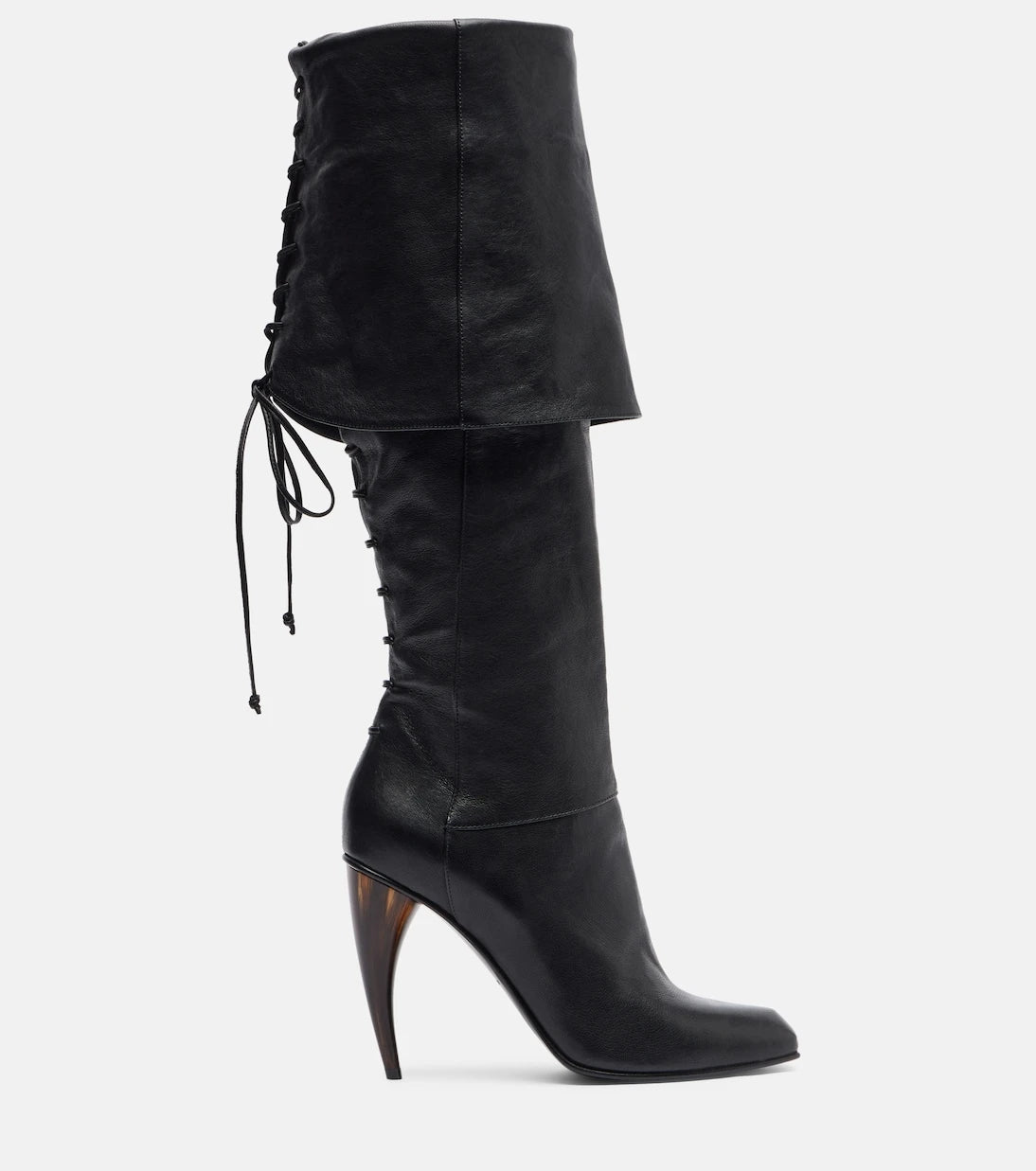 McQueen - Horn Heel leather knee-high boots