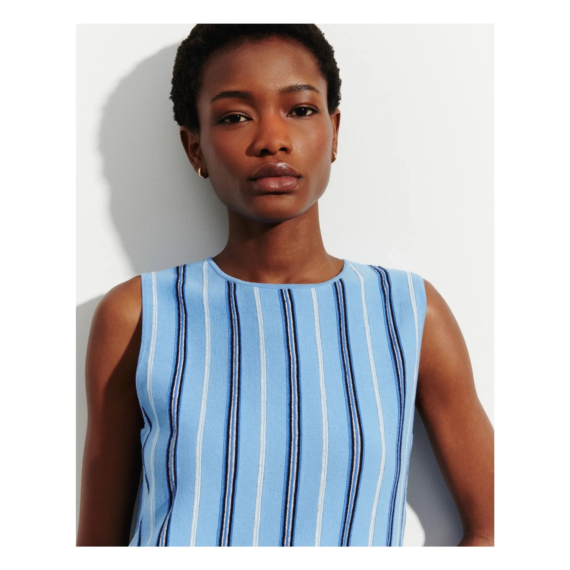 Bompard - Linen Cotton and Silk Stripes Sweater | Blue