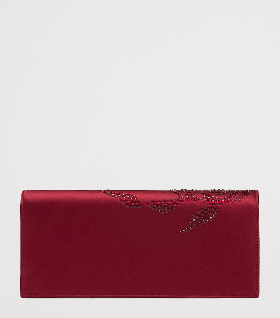 Malone Souliers Red Satin Embellished Vivien Clutch Bag