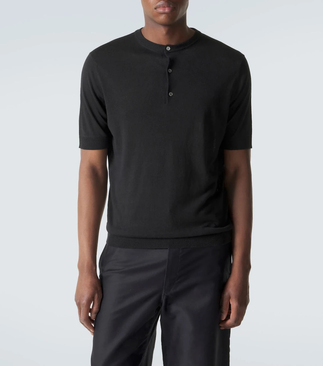 Thom Sweeney - Silk and linen Henley shirt