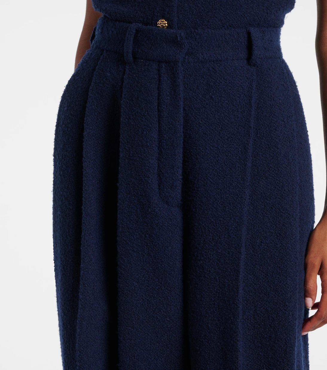 Loro Piana - بنطلون كورت واسع الساقين بخصر عالٍ