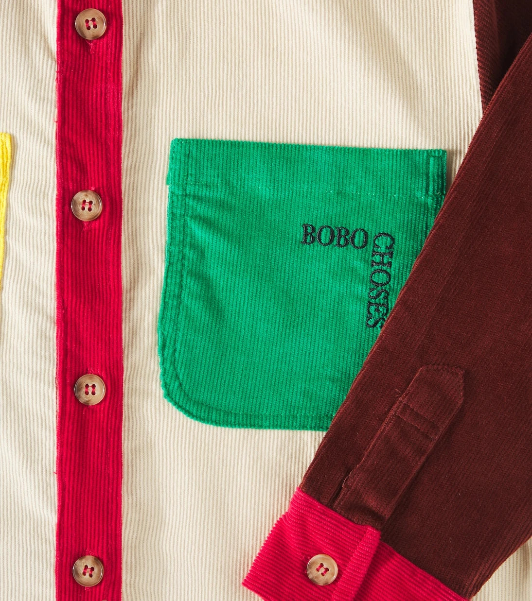 Bobo Choses - Bobo Square colorblocked corduroy shirt