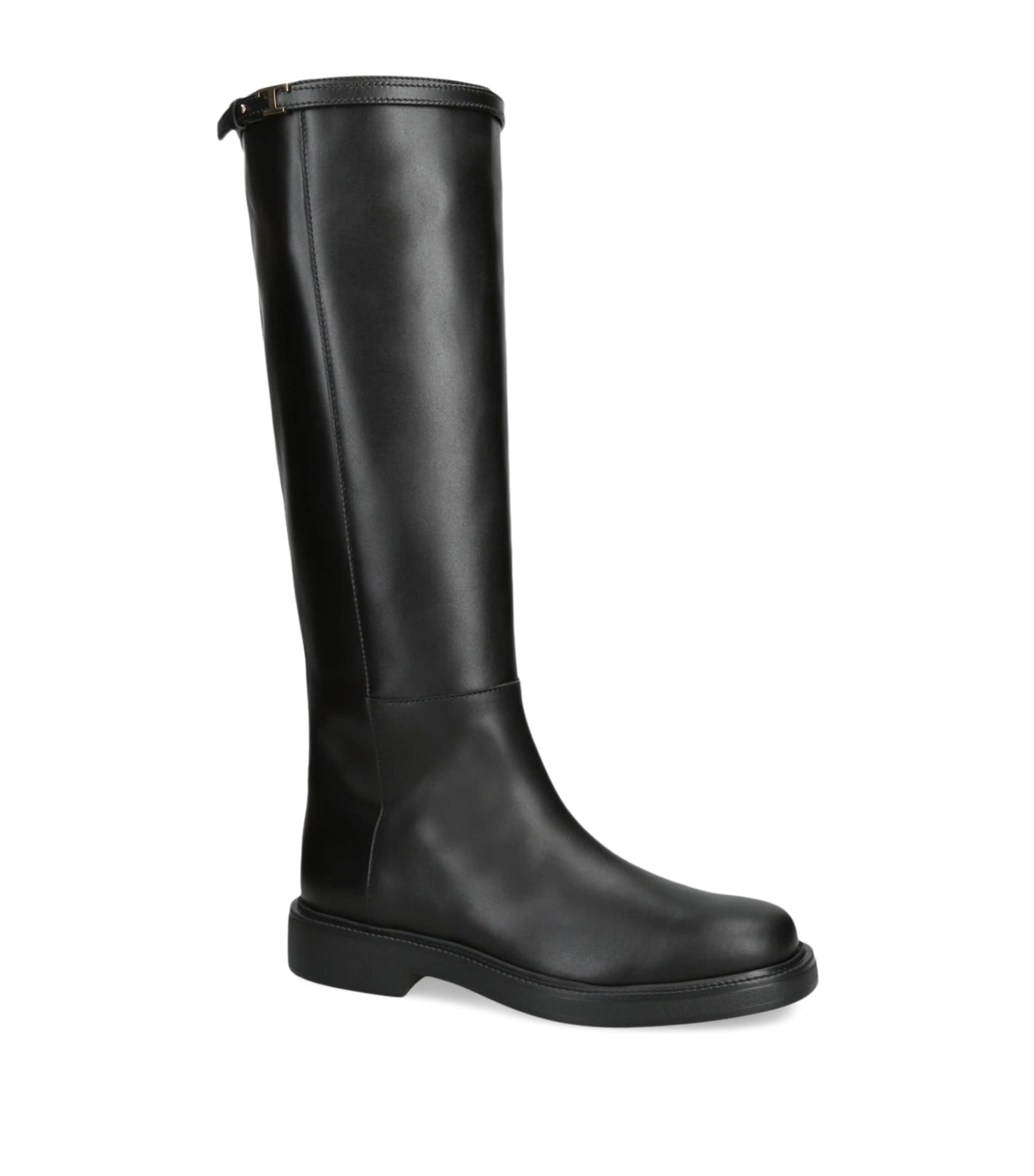 Tod's Black Leather Knee-High Boots