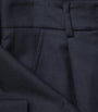Weekend Max Mara Blue Stretch Wool Trousers