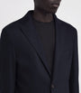 Navy Hooded Wool-Blend Blazer