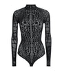 Wolford Black Reptile Net Bodysuit