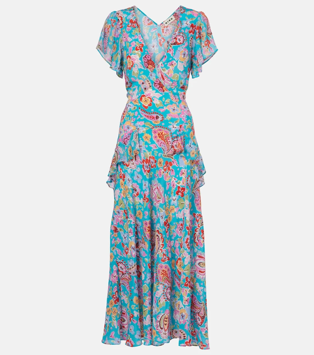 Rixo - Evie silk crêpe de chine midi dress