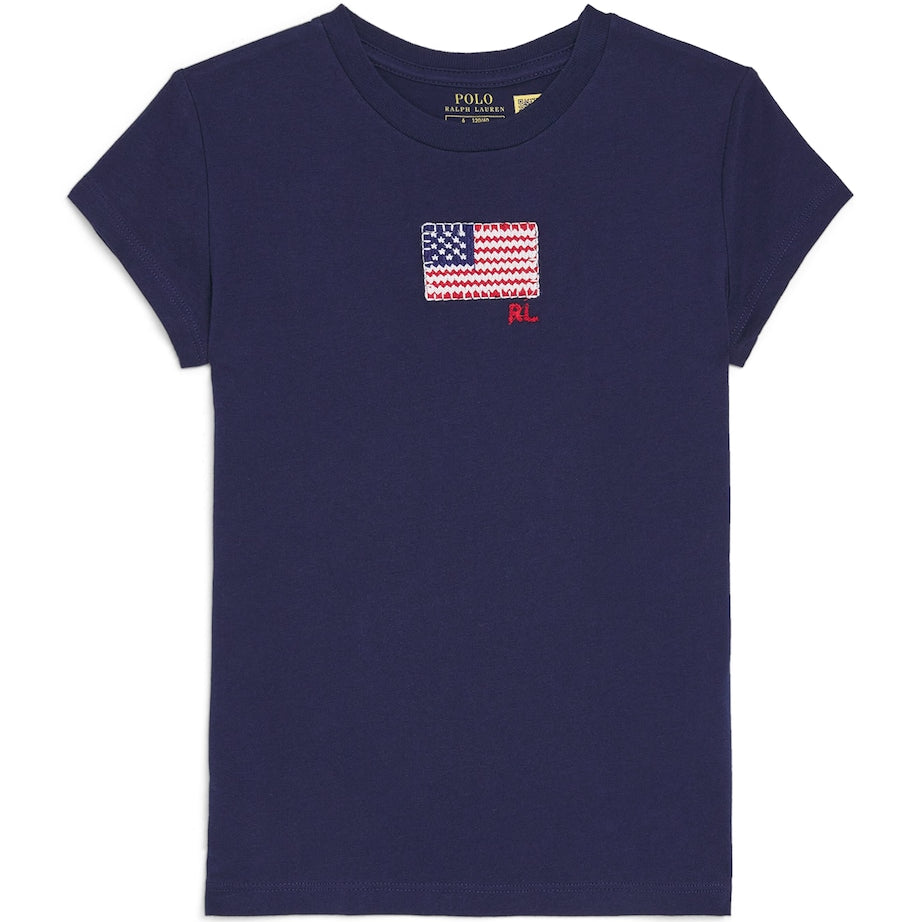 Ralph Lauren Kids Cotton Embroidered Flag T-Shirt (2-6 Years)