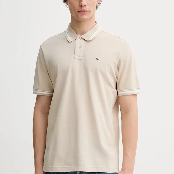 Памучна тениска с яка Tommy Jeans