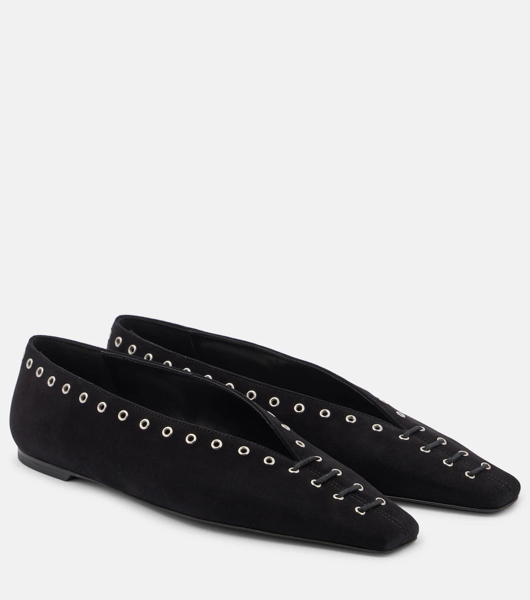 Toteme - Suede lace-up ballet flats