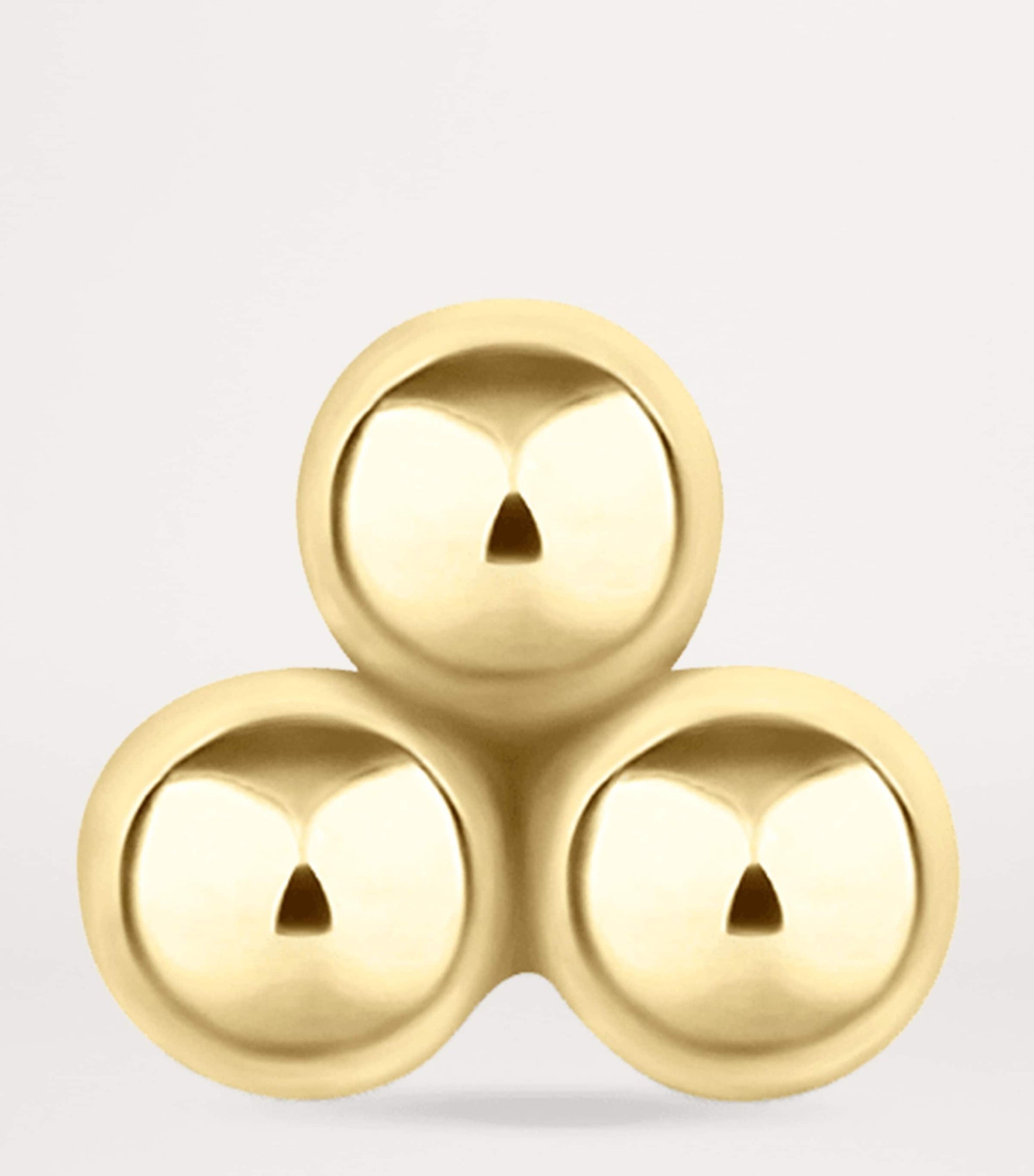 Gold Ball Trinity Threaded Stud Earring (2.5mm)