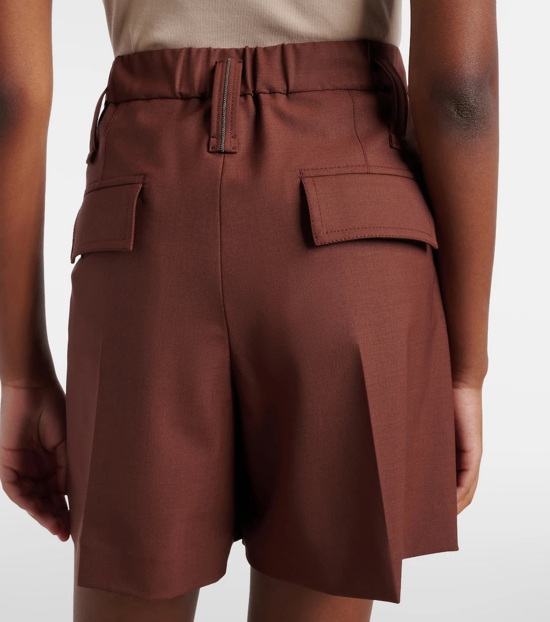 Brunello Cucinelli - Monili pleated wool-blend shorts