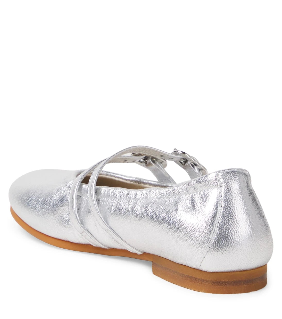 Il Gufo - Metallic leather Mary Jane flats