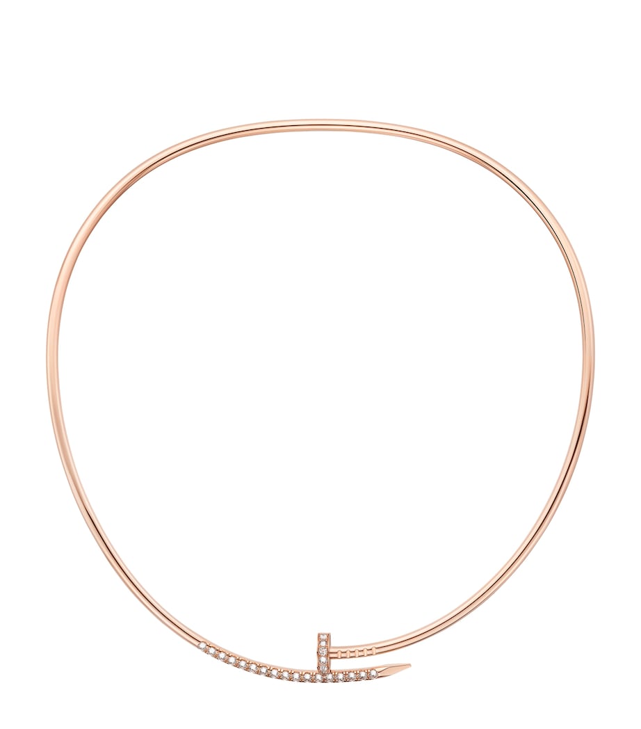 Small Rose Gold and Diamond Juste un Clou Torque Necklace