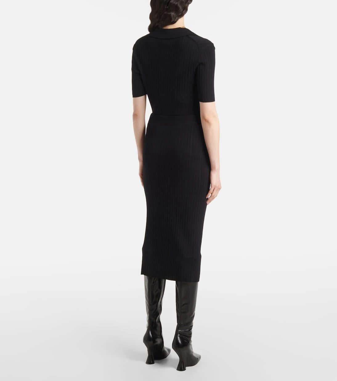 Joseph - Ribbed-knit midi skirt