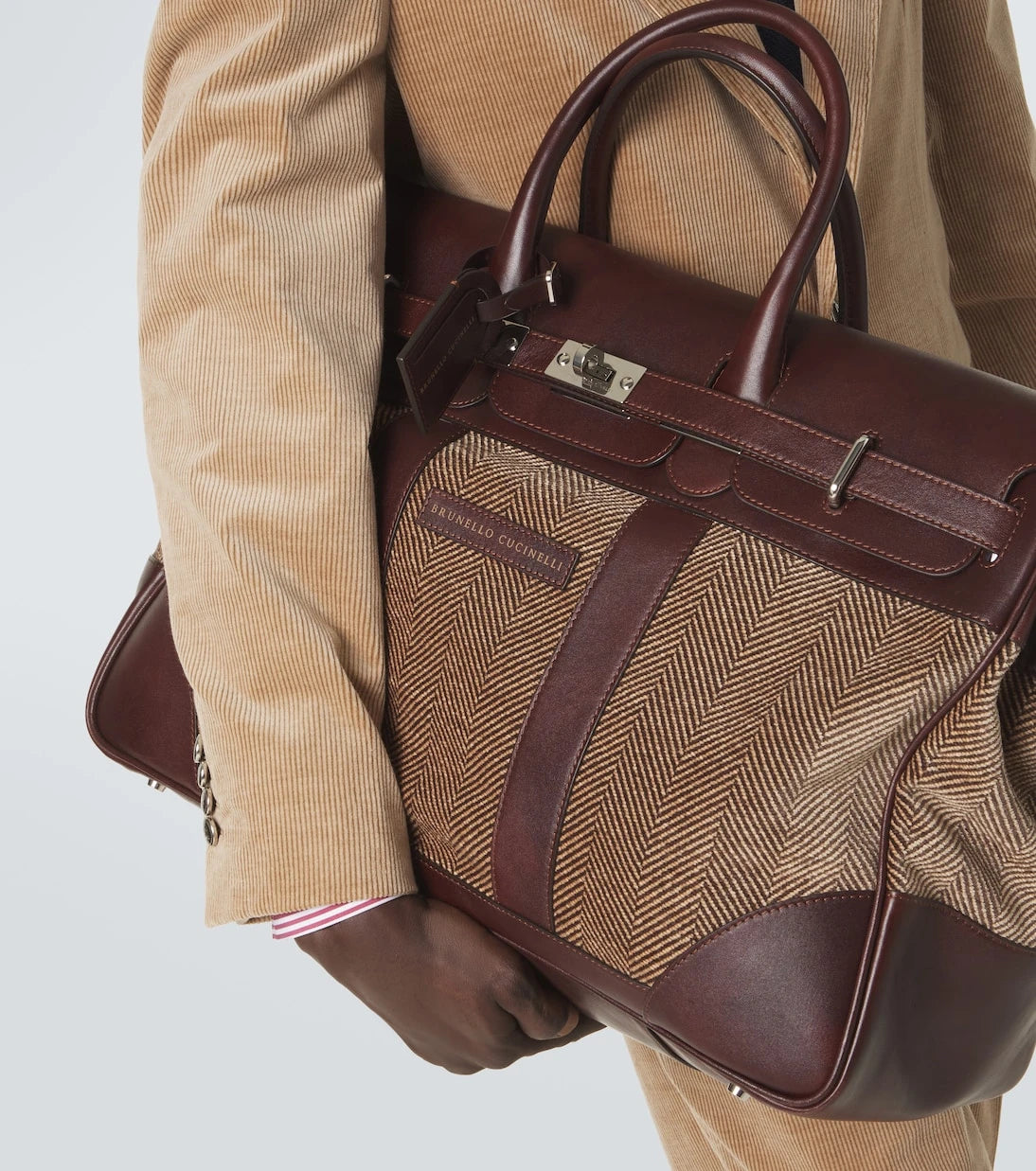 Brunello Cucinelli - Leather-trimmed canvas duffel bag