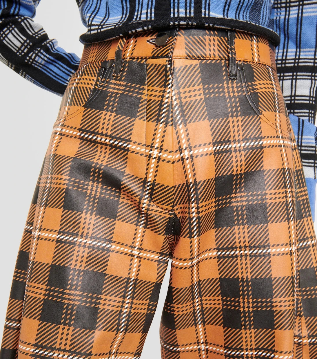 Dodo Bar Or - Anna checked leather wide-leg pants