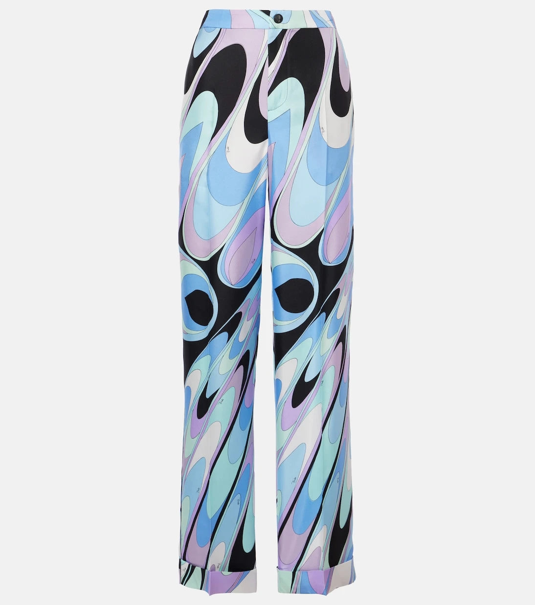 Pucci - Printed silk twill wide-leg pants