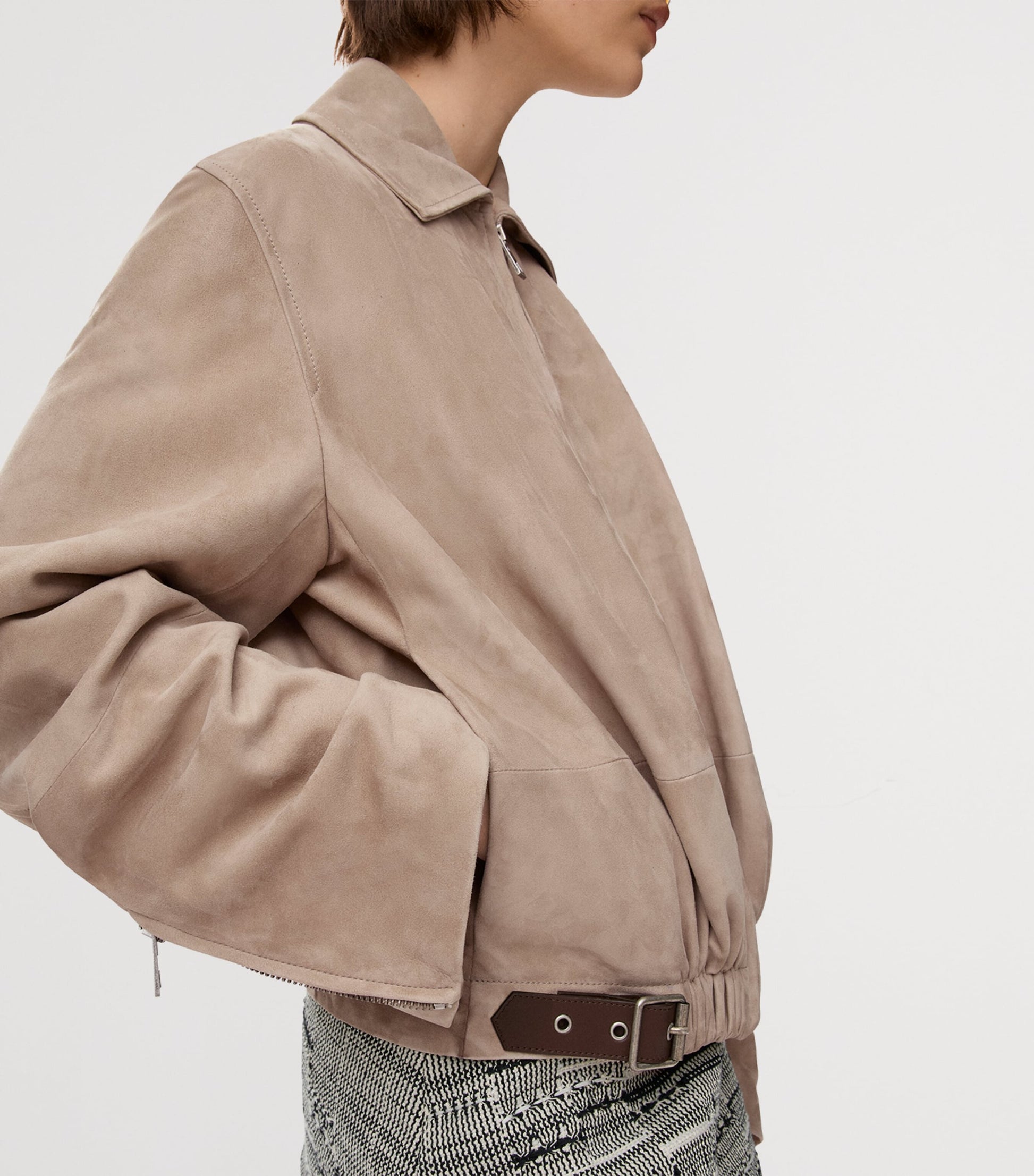 LOEWE Beige Suede Buckled Shirt Jacket