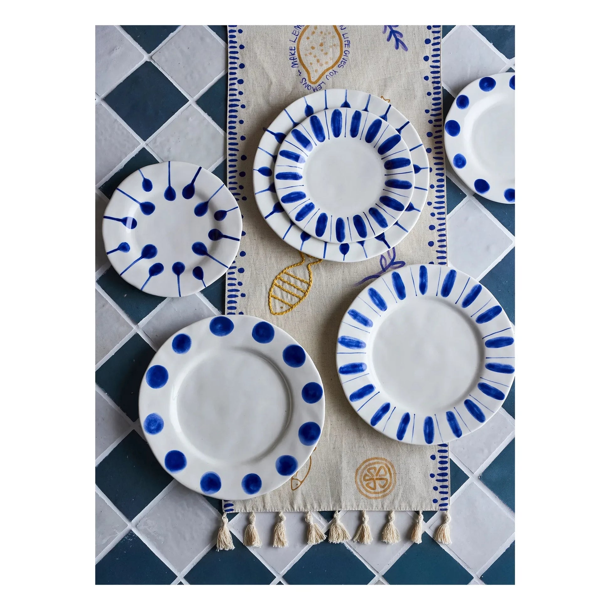 Bloomingville - Linora plates - Set of 3 | Blue
