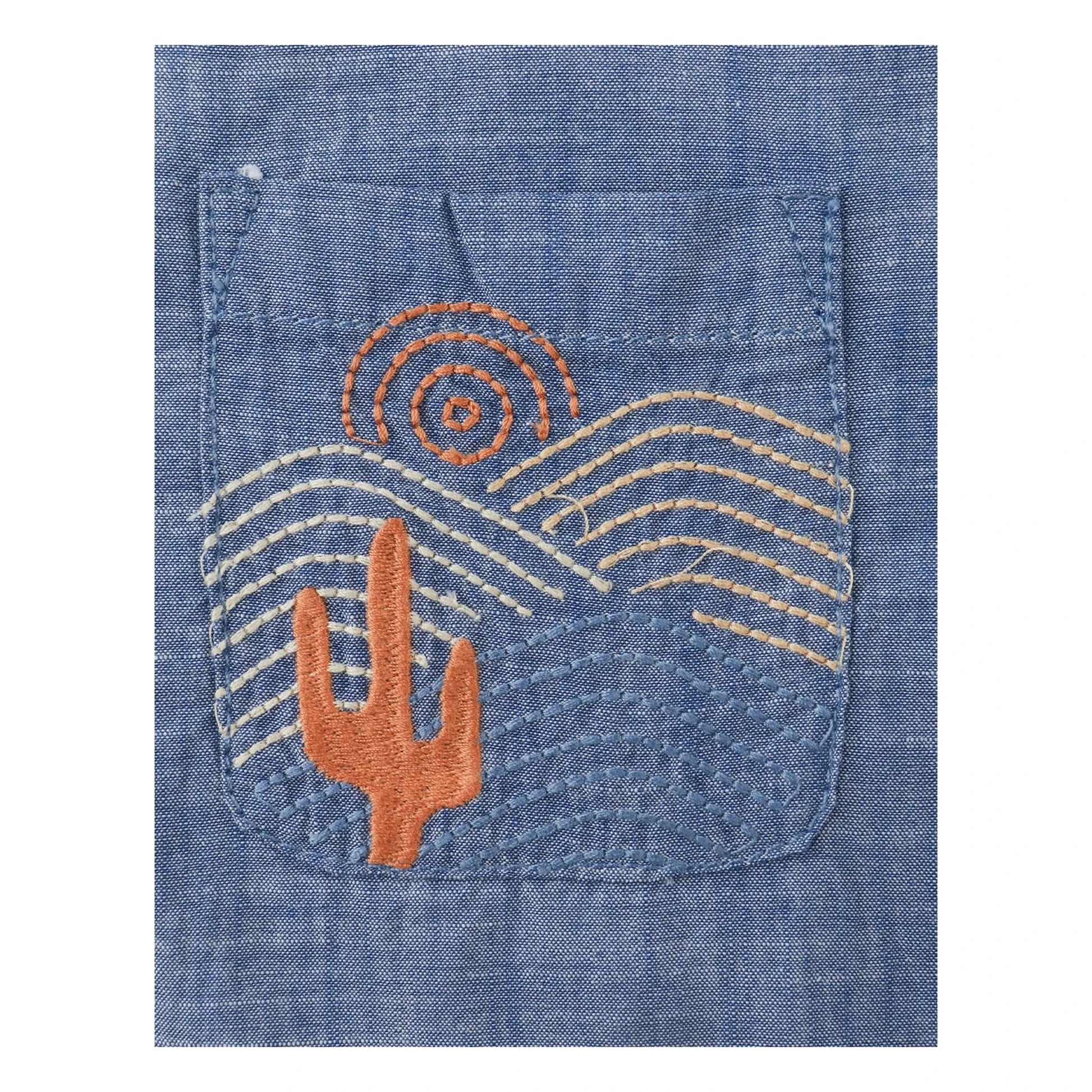 Gingersnaps - Lewis Embroidered Chambray Shirt | Blue