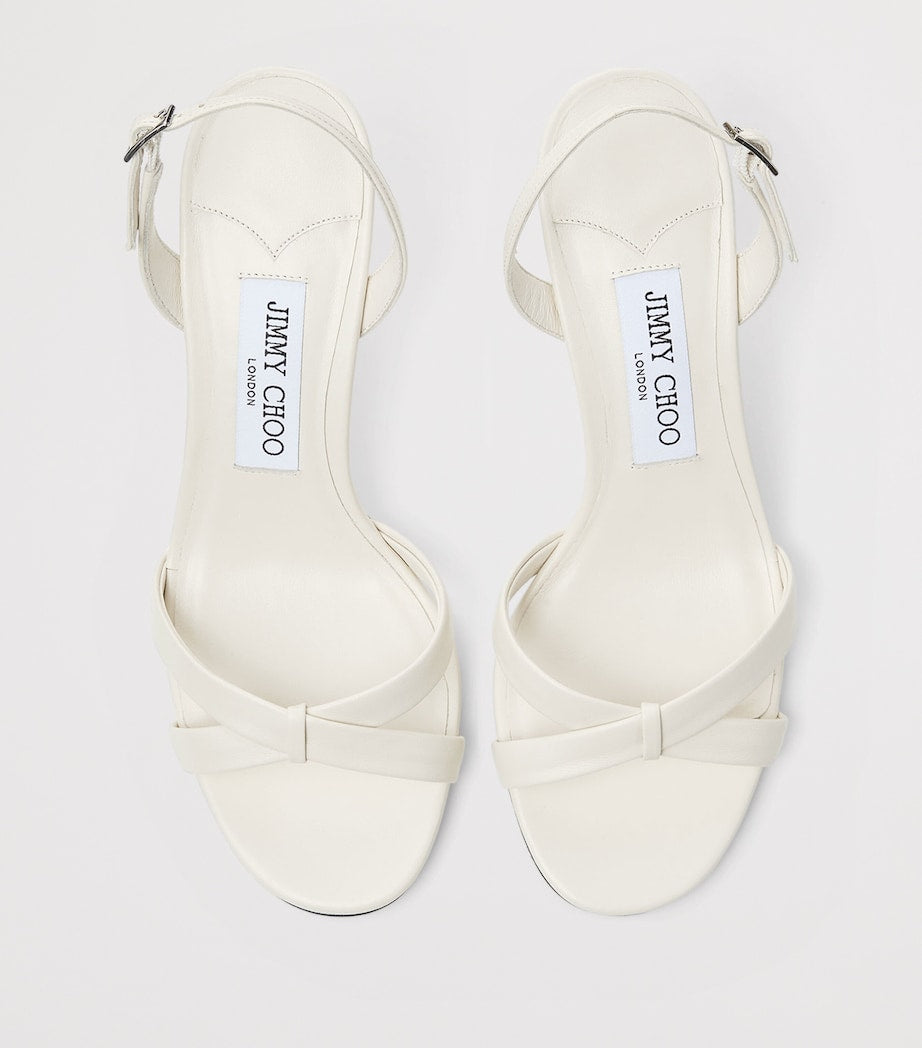 White Elsy 70 Leather Heeled Sandals