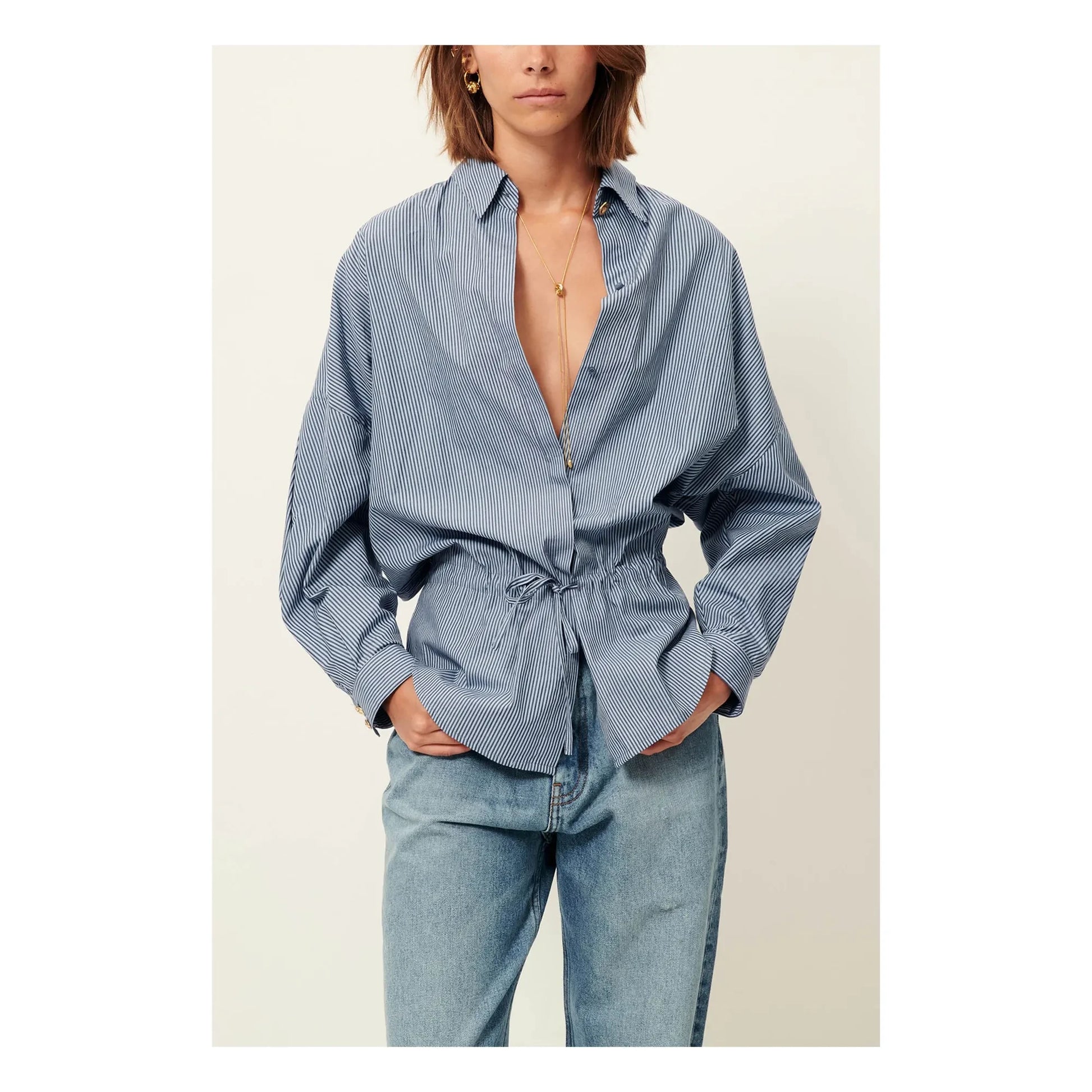 Sessùn - Santalin Cotton Stripes Blouse | Blue