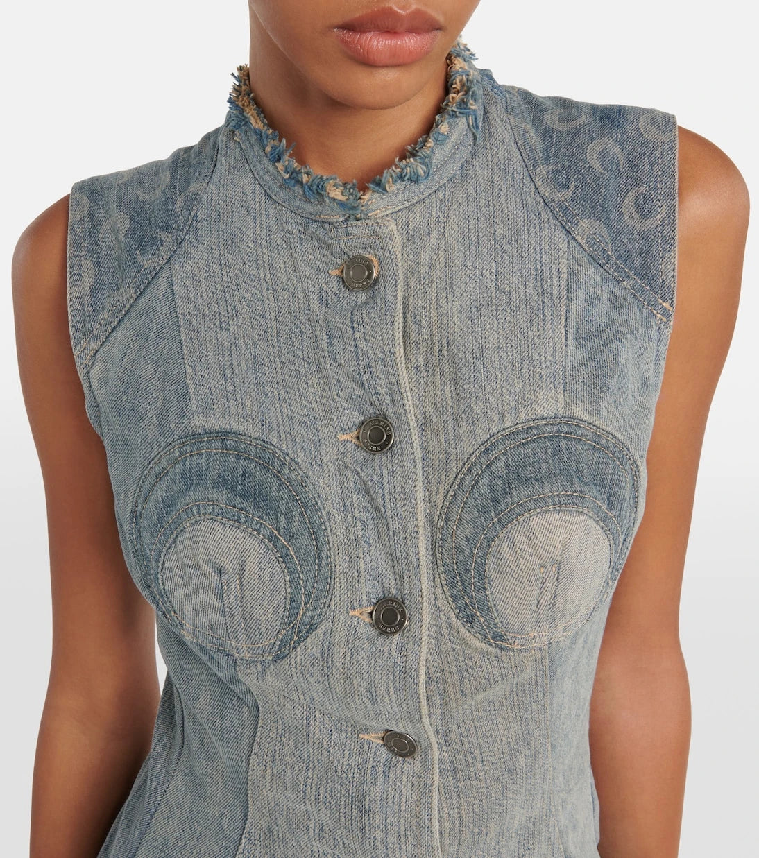 Marine Serre - All Over Moon denim maxi dress