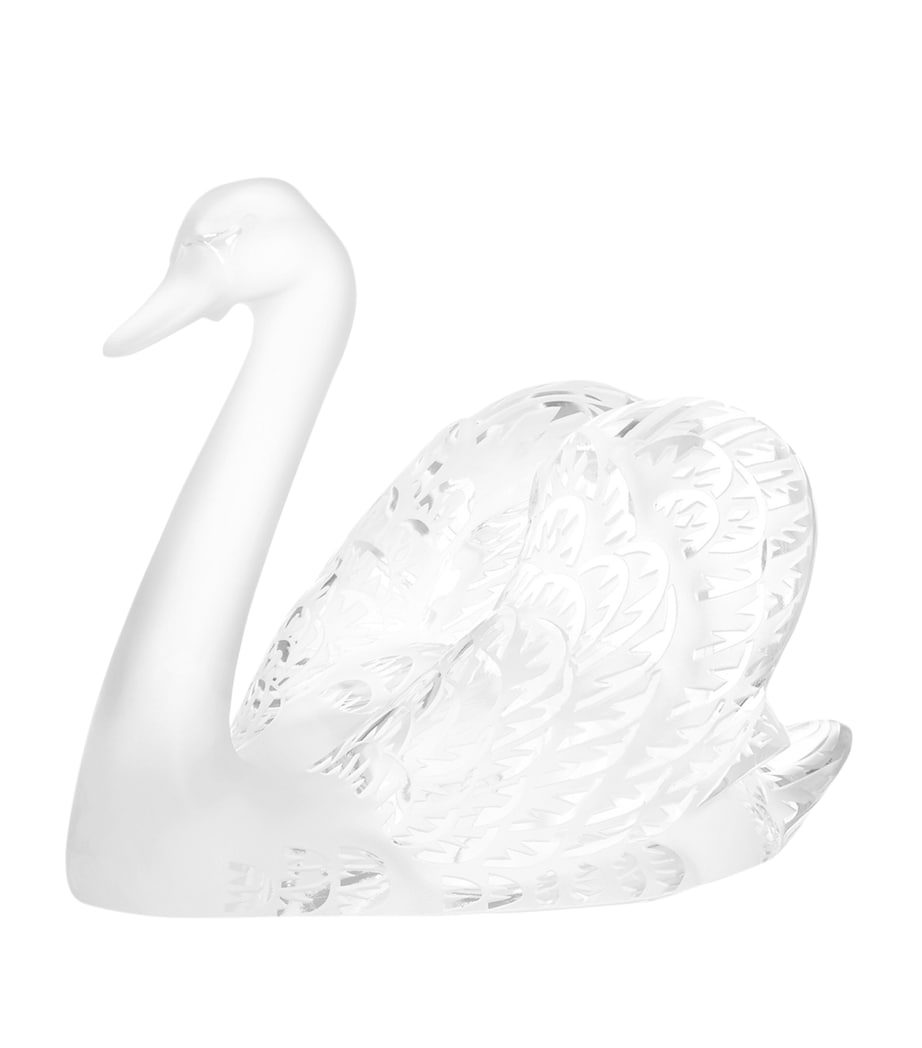 Lalique Crystal Swan Head Up Sculpture