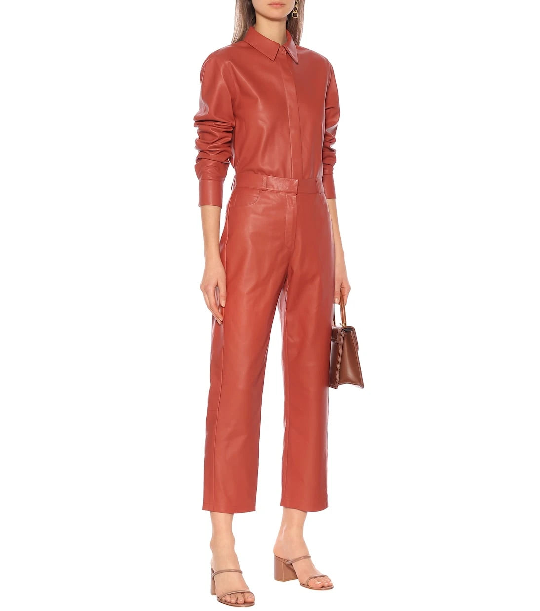 Zeynep Arçay - High-rise straight leather pants