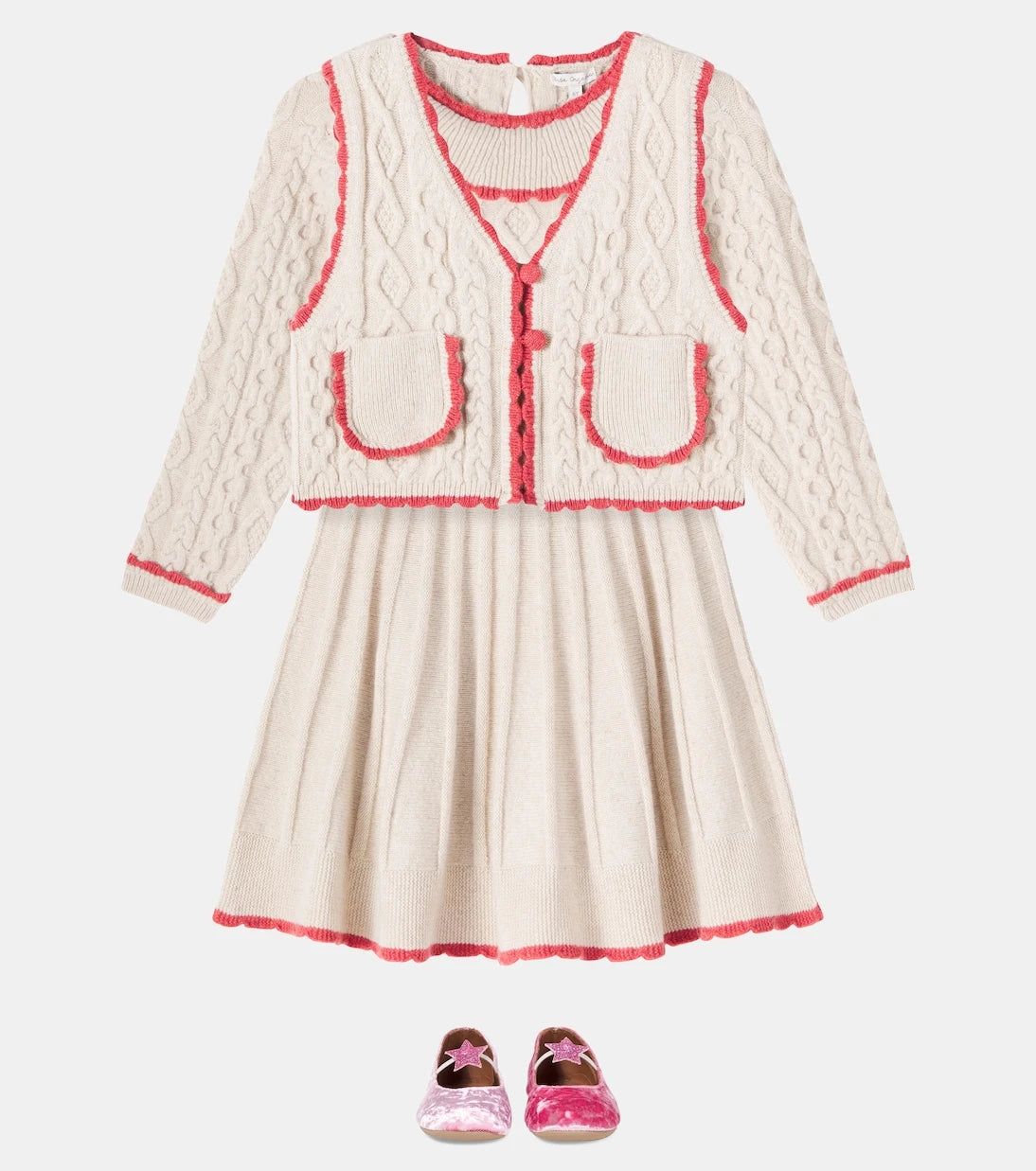 Bebe Organic - Sienna cable-knit wool-blend vest