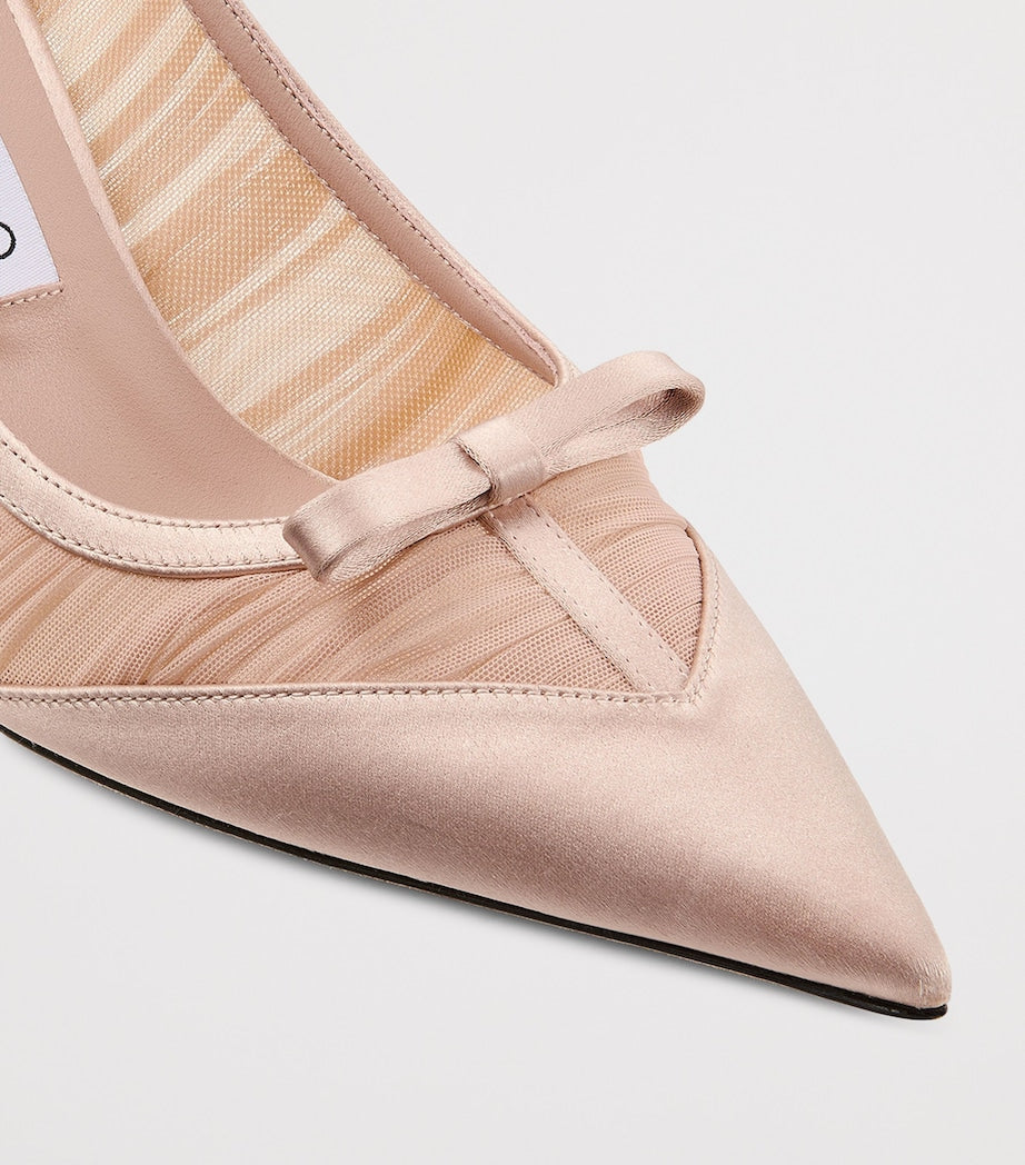 Jimmy Choo Love 85 Draped Mesh Pumps