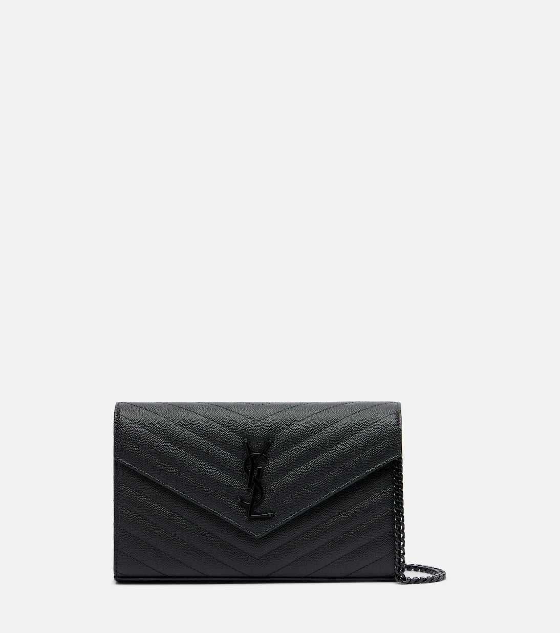 Saint Laurent - Cassandre matelassé leather wallet on chain