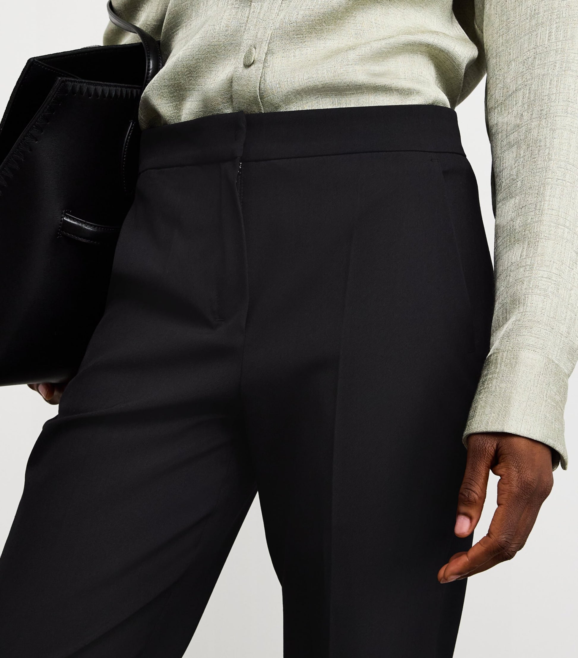 Max Mara Black Gabardine Slim Trousers