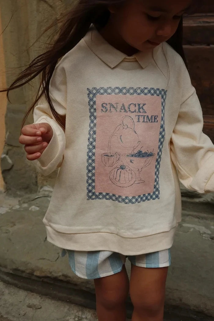 Konges Sløjd SPOTTY LS POLO GOTS Çocuk Pamuklu Sweatshirt