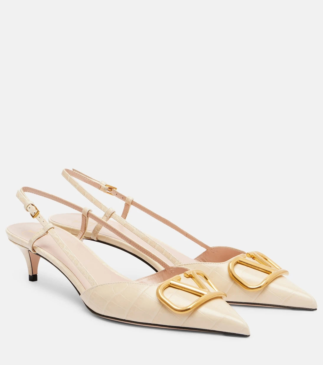 Valentino Garavani - VLogo 40 leather slingback pumps
