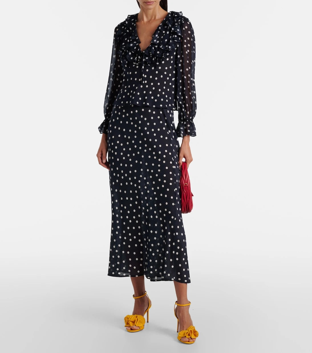 Rixo - Lasca polka-dot silk top