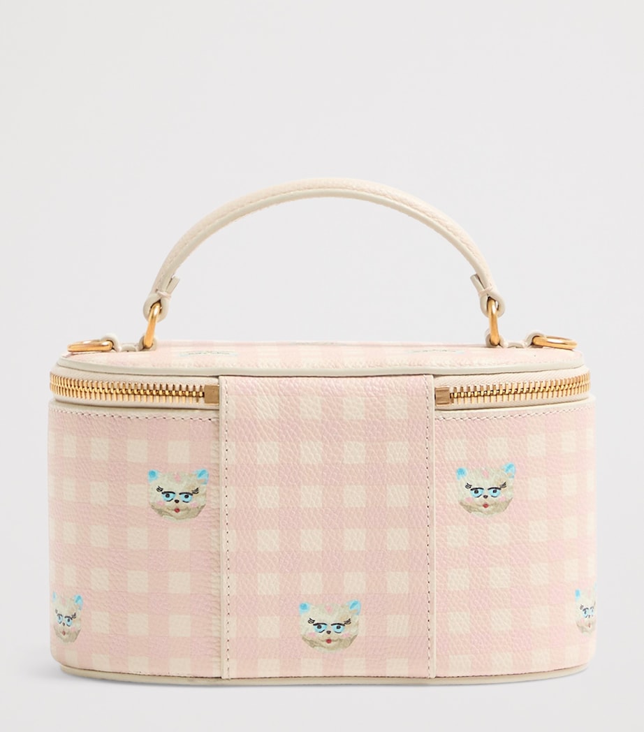 Valentino Garavani Pink Mini Leather Vanity Case Top-Handle Bag