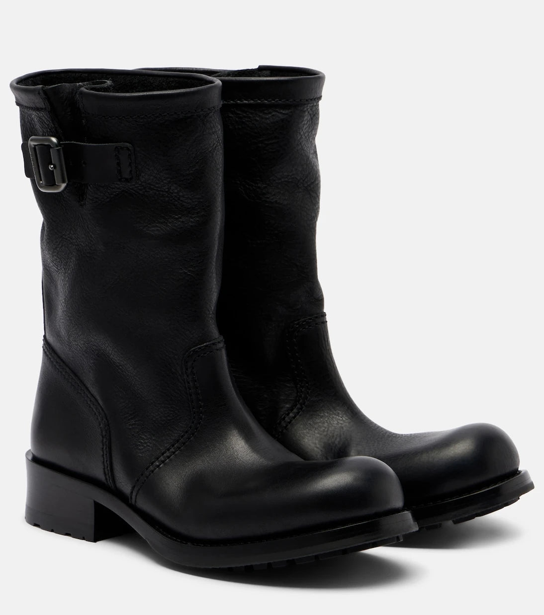 Prada - Leather mid-calf boots