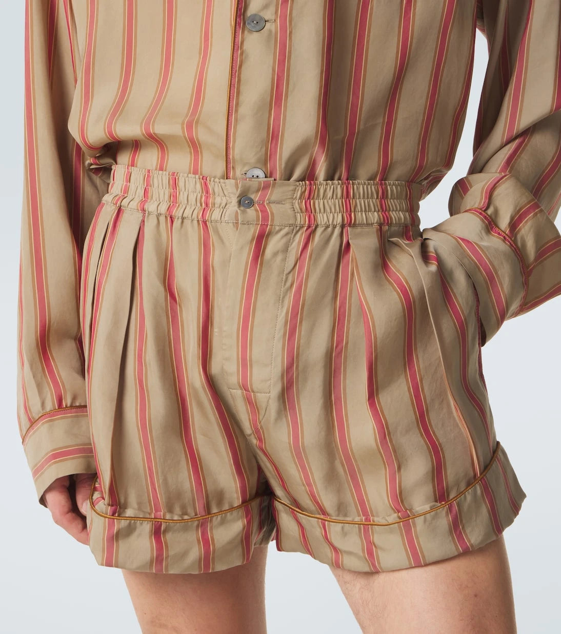 Saint Laurent - Striped twill shorts