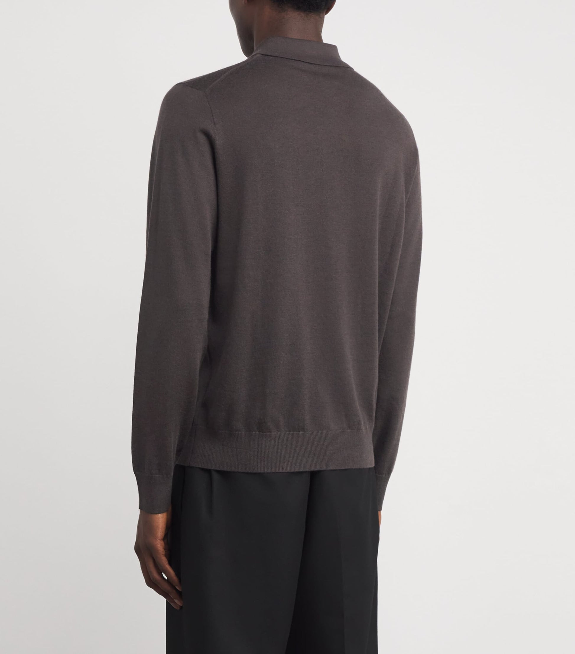 Corneliani Brown Cashmere-Silk Polo Sweater