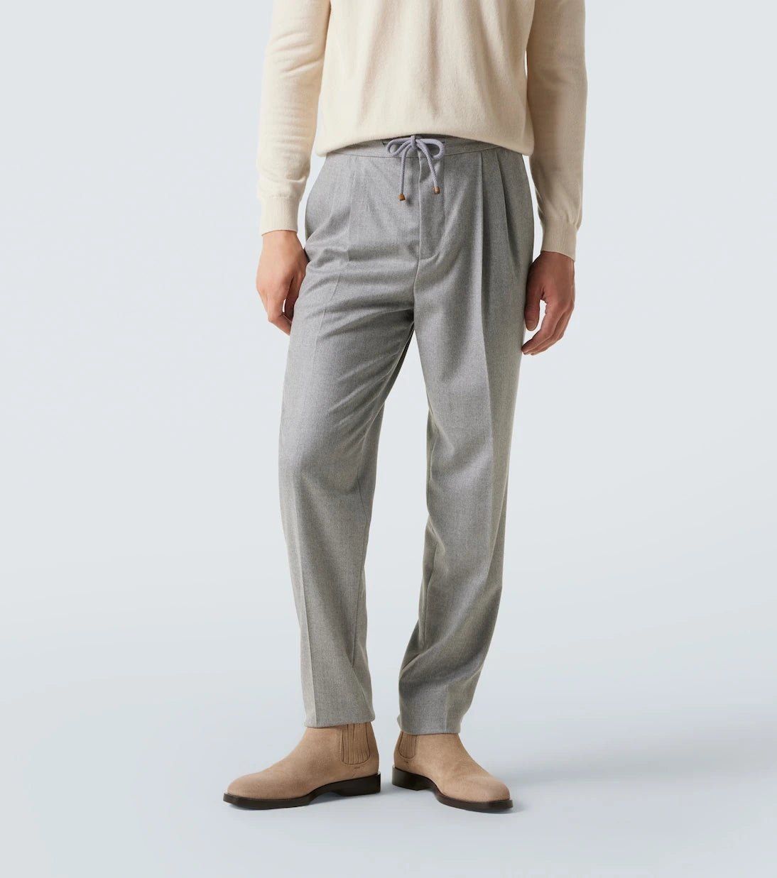 Brunello Cucinelli - Virgin wool flannel straight pants