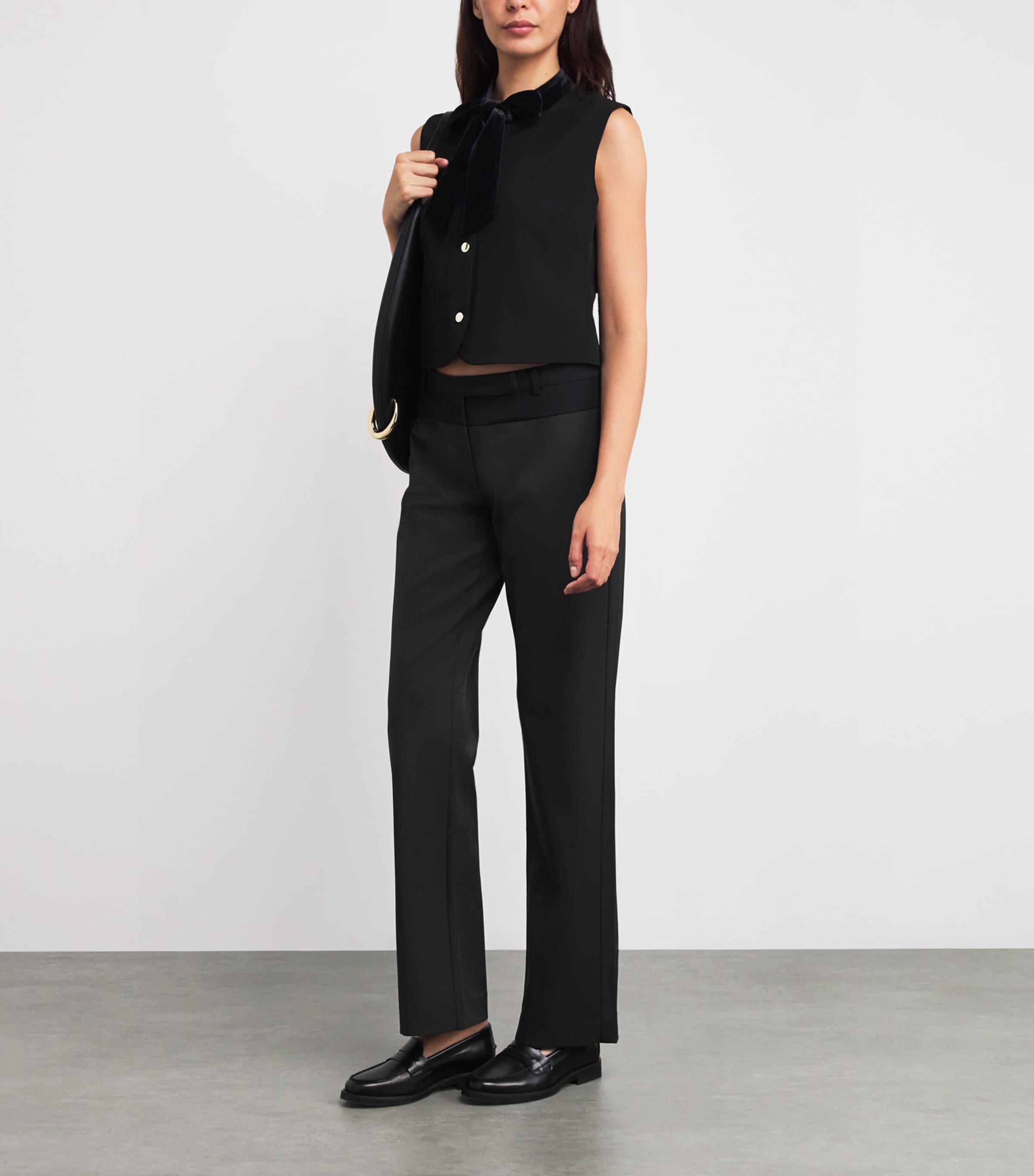 Claudie Pierlot Black Tie-Neck Blouse